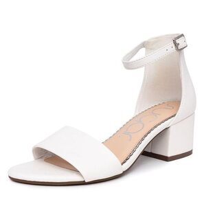 Sugar Womens 10 M White Smooth Noelle Low Block Heel Sandals NIB HR8